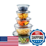 Cuiselect 5PC Glass Mixing Bowls With Lids Set (4.65QT, 2.80QT, 1.64QT, 1.16QT,. Fixed Price $58.70.