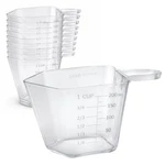 Clear Cup, 8OZ, 250ML Plastic Cups With Handle,small Measuring Scoops -10 Pack. Fixed Price $19.99.