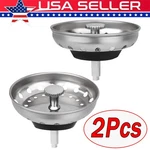 2 Pcs Stainless Steel Home Kitchen Sink Drain Stopper Basket Strainer Waste Plug. Fixed Price $6.29.
