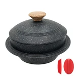 Bobikuke 7.9" Cast Aluminum Non-stick Casserole Pot W/ Lid Korean Stoneware Desi. Fixed Price $60.90.