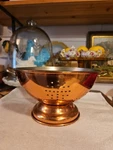 Vintage Copper Colander Strainer Brass Handles Country Kitchen Korea 9". Fixed Price $29.88.