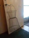 Vintage Collapsible Fish Basket Steel Wire Mesh 20IN Long Works Perfect Usa Rare. Fixed Price $28.75.