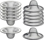 Pack 2.125" Top / 1" Basket- Mesh Sink Drain Strainer Hair Silver. Fixed Price $10.03.