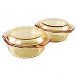 Jinsongdafa Glass Casserole Dish With Lid, 27OZ Round Baking Amber. Fixed Price $58.20.