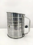 Metal Flour Sifter 5 Cup Hand Crank Baking Kitchen Tool Stainless Steel Mesh. Fixed Price $11.99.
