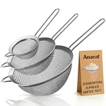 Anaeat Fine Mesh Strainers - Premium 3.15" + 5.5" 7.87" Diameter (set Of 3). Fixed Price $25.99.