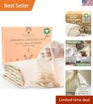 Versatile 18 Sq.ft. Organic Cheesecloth - Ideal For Straining & Food Prep. Fixed Price $25.19.