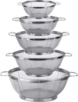 5 Pack 18/8 Stainless Steel Colander Sieves, Multi Size Mesh Strainer Net Basket. Fixed Price $30.81.