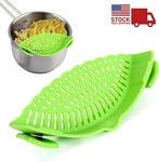 Kitchen Snap Pot Pasta Strainer Silicone Colander Sieve Filter. Fixed Price $6.99.