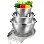 Palksky Stainless Steel Colander Set With Self-draining Base, 3 Sizes Colande.... Fixed Price $46.27.