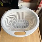 Yaffa Basic Line Colander Strainer Basket Plastic Faucet Hook Speckled Gray. Fixed Price $24.00.