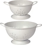 Now Designs Matte Coated Metal Colander Set Large Small, Of 2, White. Fixed Price $62.00.