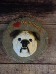 Vintage Spoontiques Love My Bulldog Stepping Stone Plaque. Fixed Price $10.00.