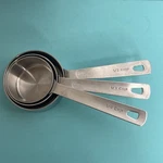 Williams Sonoma Measuring Cups Set Of 18/10 Stainless Steel: 1/2- 1/3- 1/4. Fixed Price $24.00.