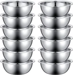 Set Of 12 Stainless Steel Mixing Bowlsnesting Metal Prep Salad Bulk Kitchen. Fixed Price $41.78.