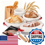 Sourdough Starter Kit 5 Banneton Round Oval Consciot Cotton Rope Bread Proofing. Fixed Price $33.14.