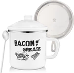 1.5L Bacon Grease Container With Strainer, 46OZ Large Enamel Rustic Farmhouse. Fixed Price $19.64.