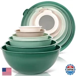 Whysko 12-PIECE Colorful Plastic Mixing Bowl Set W/ Lids Bpa Free, Nesting. Fixed Price $41.10.
