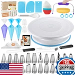 Kootek 140-PCS Cake Decorating Kit, Stand, Turntable, Tips, Bags, Spatulas. Fixed Price $48.75.