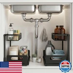 Meratia 2-TIER Pull Out Under Sink Organizer Kitchen/bathroom Storage (2 Pack). Fixed Price $39.36.