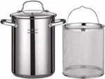 Hemoton Stainless Steel Fry Pot With Lid And Basket Stove Top Deep Silver. Fixed Price $73.29.