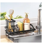 Black Kitchen Sink Organizer Sponge Holder Caddy Dish Soap Dispenser Brush Rack.. Fixed Price $13.49.