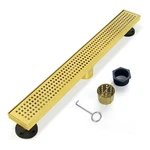 Elefloom Linear Shower Drain, 48 Inch Gold With Removable Grate Cover. Fixed Price $230.13.