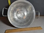 Vintage Aluminum Strainer Made Germany 12X10X4.5IN Kitchen Tool #1859L159. Fixed Price $10.20.