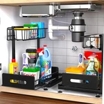 Mlinavn 2 Pack Under Sink Organizer,pull Out Cabinet Tier Slide O.... Fixed Price $72.18.