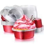 20 Sets Aluminum Foil Pan Heart Shaped Cupcake With 3.15 Inches, Red. Fixed Price $22.99.