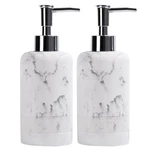Ymxyjm 2PCS/SET Hand Soap Dispenser Sets - 10.8OZ Refillable Marble White. Fixed Price $28.88.
