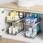 Delamu 2-TIER Multi-purpose Bathroom Under Sink Organizers And Pack, Grey. Fixed Price $61.55.