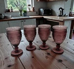 Pioneer Woman Adeline 12OZ Plum Glass Goblets Set Of 4 Vintage Excellent. Fixed Price $34.95.