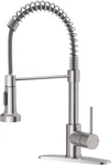 Owofan Kitchen Faucet With Pull Down Sprayer Brushed Nickel Stainless Steel 1 Ha. Fixed Price $101.54.