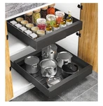 Merrylun Expandable Pull Out Cabinet Organizer ADHESIVE,21"DEEP 1PACK Slide. Fixed Price $32.99.