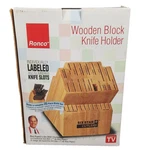 Ronco Wooden Block Knife Holder Holds 25 Set New Stock. Fixed Price $52.99.