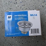 Mainline ML14 Stainless Steel Snap-in Round Sink Basket Strainer, Silver. Fixed Price $10.00.