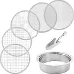 Soil Sifter Stainless Steel Riddle Sieve Set For Gardening With 5 Sizes 8" Diame. Fixed Price $43.14.