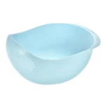 Kitchen Rice Drain Bowl Fruit Washing Basket Sieve Plastic Colander Blue. Fixed Price $13.52.