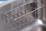 Sink Caddy Sponge Holder Adhesive Hook, Stainless Steel, Silver. Fixed Price $15.24.