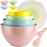 16 Piece Plastic Mixing Bowls With Lids Set - Nesting Includes 8 Prep. Fixed Price $41.42.