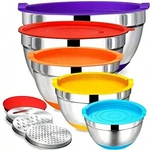 13PC Kitchen Mixing Set Lids Graters Non Slip Nesting Food Prep. Fixed Price $42.84.