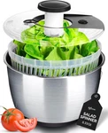Stainless Steel Pump Salad Spinner Large - Easy Compact Kitchen Tool. Fixed Price $42.99.