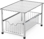 Stackable Under Sink Organizer Sliding Basket Chrome Kitchen Storage Rack. Fixed Price $47.87.