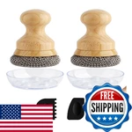 Beeptrum Cast Iron Scrubber Scraper,chain Mail Cleaner With Bamboo Handle &. Fixed Price $38.72.