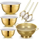 7 Pcs Gold Kitchen Accessories Includes Stainless Steel Colander With Handles.... Fixed Price $59.00.