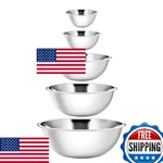 Ybm Home Stainless Steel Mixing Bowls Set Of 5 Baking Cooking Prepping Includes. Fixed Price $75.07.