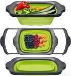 Large Kitchen Colander, Strainer - Collapsible Silicone Over Counter Arms New. Fixed Price $12.26.