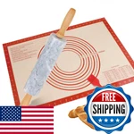 3PCS Marble Rolling Pin SETS,15INCH Pastry Dough Roller With Wooden Handl. Fixed Price $44.81.