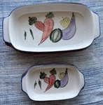 Vintage Hampton Direct Oblong Ceramic Baking Dishes Baskets Set Of 2. Fixed Price $9.99.